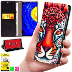 shumee Denarnica za Honor Magic8 Lite - ovitek BLUEMOON s potiskom + 9H steklo