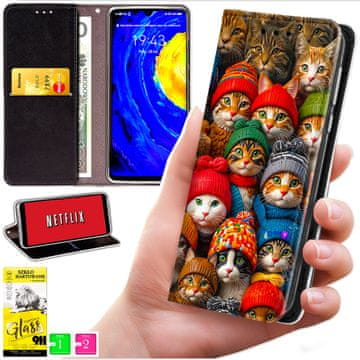 shumee Denarnica za Honor X7d / 400 Smart - BLUEMOON ovitek s potiskom + 9H steklo