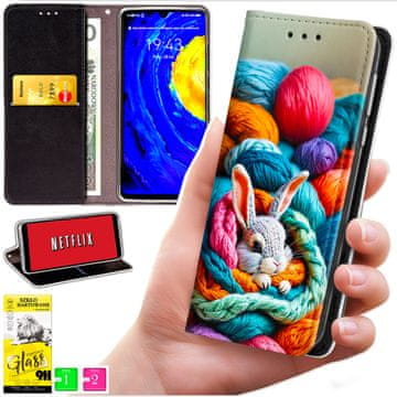 shumee Denarnica za Samsung Galaxy A36 / A56 - ovitek BLUEMOON s potiskom + 9H steklo