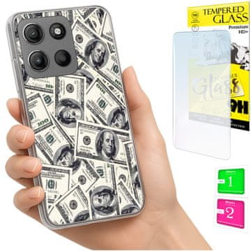 shumee Ovitek za Motorola Moto G15 / G15 Power zadnji ovitek + STEKLO