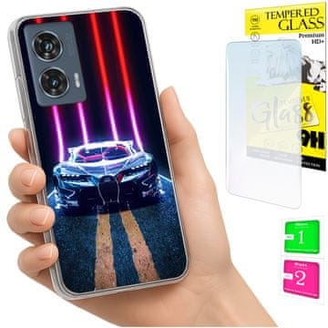 shumee Ovitek za Motorola Edge 50 Fusion FOTO ovitek zadnji ovitek + 9H steklo