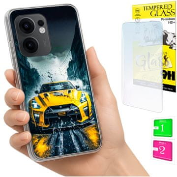 shumee Ovitek za Oppo Reno 13F 5G / 13 FS 5G ohišje, zadnji pokrov + STEKLO