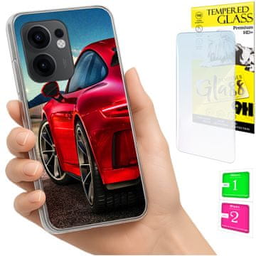 shumee Ovitek za Oppo Reno 13F 5G / 13 FS 5G ohišje, zadnji pokrov + STEKLO