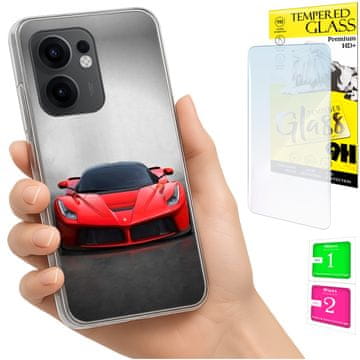 shumee Ovitek za Oppo Reno 13F 5G / 13 FS 5G ohišje, zadnji pokrov + STEKLO