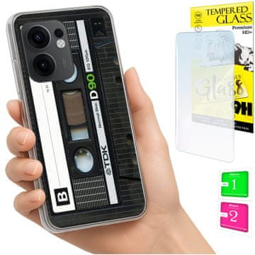 shumee Ovitek za Oppo Reno 13F 5G / 13 FS 5G ohišje, zadnji pokrov + STEKLO