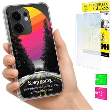 shumee Ovitek za Oppo Reno 13F 5G / 13 FS 5G ohišje, zadnji pokrov + STEKLO