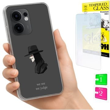 shumee Ovitek za Oppo Reno 13F 5G / 13 FS 5G ohišje, zadnji pokrov + STEKLO