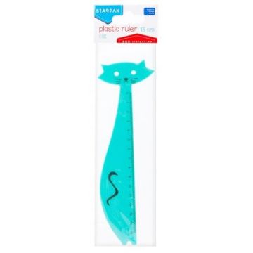 STARPAK Plastično ravnilo 15 cm. Mačka 447744