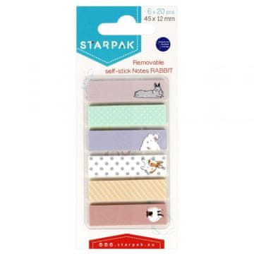 STARPAK Indeksni jeziček 45x12 mm, 6x20k. Zajec 505505