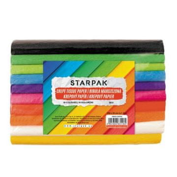 STARPAK Krep papir. 25 x 200 cm. Različne barve. Paket 10 kosov. 239759