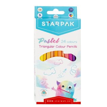 STARPAK Svinčniki, trikotni, pastelni, 24 barv 472398