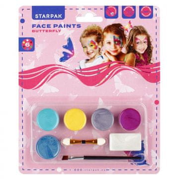 STARPAK Barve za obraz. 6 barv. Metulj.