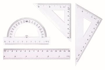 Tetis Geometrijski komplet z ravnilom dolžine 15 cm.