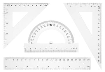Tetis Geometrijski komplet z 20 cm ravnilom.