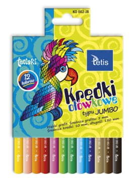 Tetis Tetiski okrogle jumbo barvice, 12 barv.
