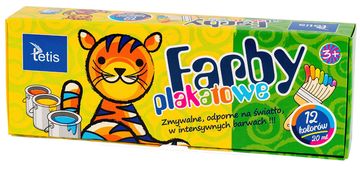 Tetis Barve za plakate 12 barv 20 ml.