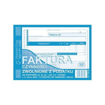 shumee Račun za dejavnosti, oproščene davka, A5