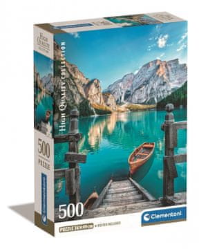shumee 500-delna sestavljanka. Kompaktna. Jezero Braies.