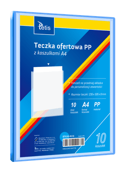Tetis Mapa za predstavitve iz PP, 10 žepov, A4, modra