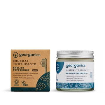 shumee Georganics mineralna zobna pasta v kozarcu, angleška poprova meta, 60 ml