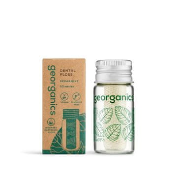 shumee Georganics Naravna zobna nitka z meto, biorazgradljiva, 50 m