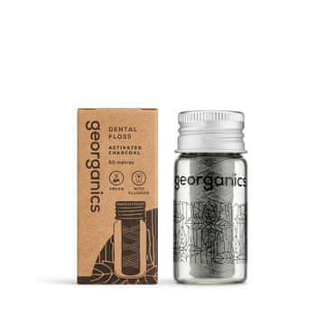 shumee Georganics veganska zobna nitka z aktivnim ogljem in fluoridom 50 m