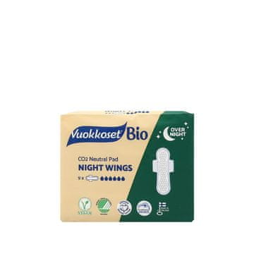 shumee VUOKKOSET BIO NIGHT WINGS nočni vložki s krilci, 9 kosov, super vpojni