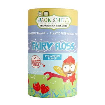 Jack N´ Jill Zobna nitka z ročajem za otroke jagoda 30 kosov Jack N' Jill