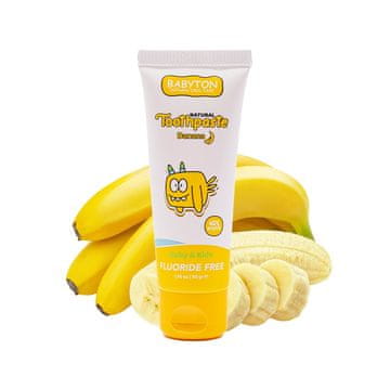 shumee Zobna pasta z okusom banane brez fluorida za otroke, starejše od 6 mesecev, 50 g Babyton