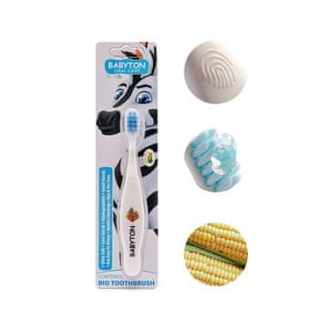 shumee Zobna ščetka Zebra 12m+ BIO Babyton