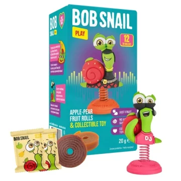 shumee Igrača za prigrizek Bob Snail v obliki jabolka in hruške - 20 g
