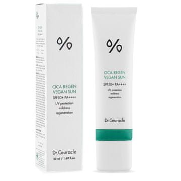 shumee Dr. Ceuracle pomirjujoča krema z zaščitnim faktorjem SPF50+ Cica Regen Vegan Sun - 50 ml