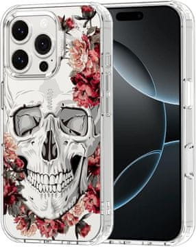 Infostyle Ovitek MOSNOVO za iPhone 16 Pro - Red Flower Skull