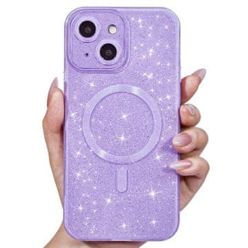 Infostyle Bleščeč ovitek Mag za iPhone 13 - vijolična