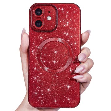 Infostyle Bleščeč ovitek Mag za iPhone 12 Pro Max - rdeča
