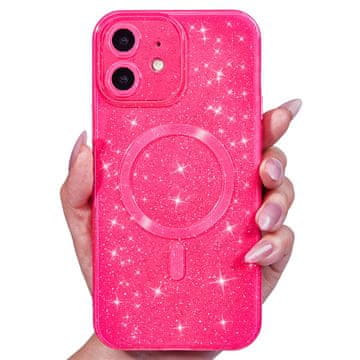 Infostyle Bleščeč ovitek Mag za iPhone 15 - roza