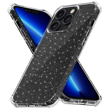 Infostyle Silikonski ovitek "Clear Glitter" za iPhone 13 Pro Max - prozorna