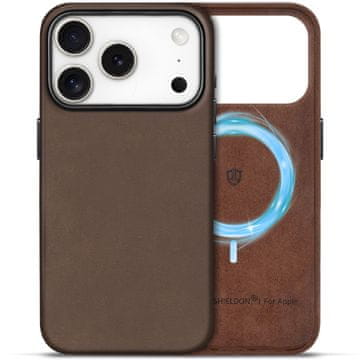 Infostyle SHIELDON Crazy Horse usnjeni ovitek za iPhone 17 Pro (6,3") – temno rjava