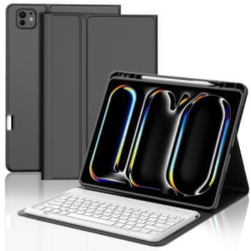 Infostyle IVEOPPE ovitek s tipkovnico za iPad Pro 13" (2024) – osvetlitev ozadja, snemljiva tipkovnica AZERTY, črna