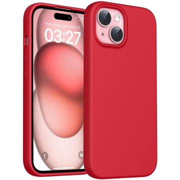 Infostyle Silikonski ovitek TOCOL za iPhone 15 + 2x zaščitno steklo – rdeča