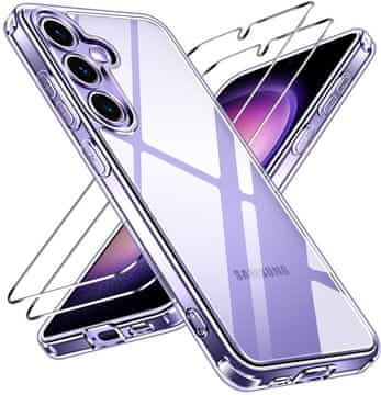 Infostyle iVoler zaščitni komplet za Samsung Galaxy S24 5G – prozoren ovitek + 2x kaljeno steklo