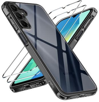 Infostyle IVOLER ovitek + 2× kaljeno steklo za Samsung Galaxy A16 (4G/5G)– prozorna/črna