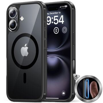Infostyle TAURI magnetni ovitek za iPhone 16 – prozorno/črna