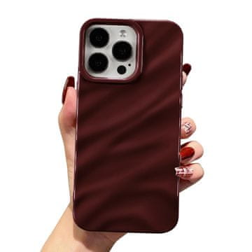 Infostyle QLTYPRI ovitek za iPhone 12 Pro Max, valovit vzorec, vinsko rdeča
