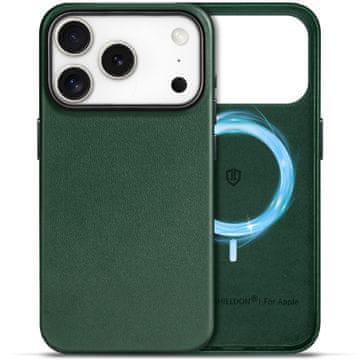 Infostyle SHIELDON usnjen MagSafe ovitek za iPhone 17 Pro – Evergreen