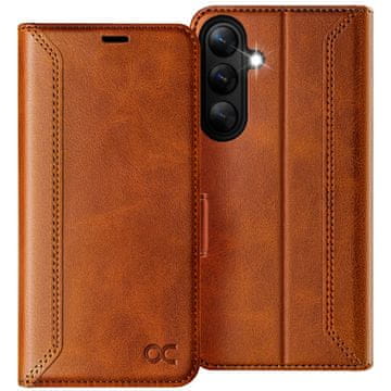 Infostyle OCASE preklopni ovitek za Samsung Galaxy S25 – retro rjava, RFID zaščita