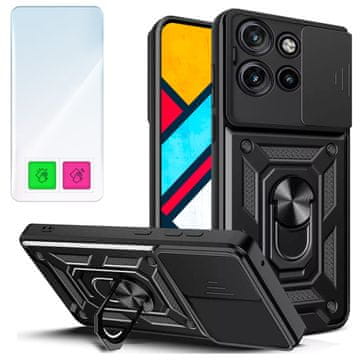 shumee Ovitek za Motorola Moto G15, oklepno zadnje ohišje + 9H steklo