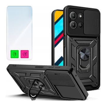 shumee Ovitek za Motorola Moto G86 z oklepom na zadnji strani + 9H steklo