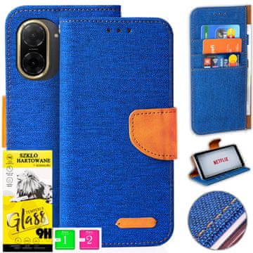 shumee Ovitek za Xiaomi Redmi A5 173mm platneni ovitek z magnetom, denarnico + steklo