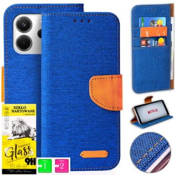 shumee Ovitek za Xiaomi Redmi Note 14 5G CANVAS z magnetno denarnico STEKLO